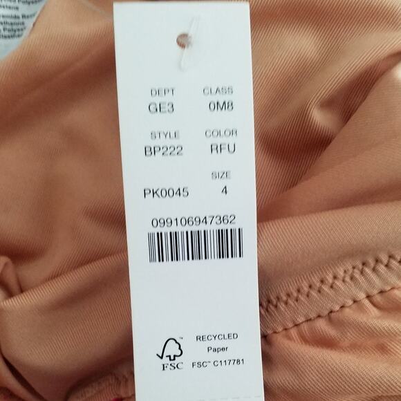 J Crew Womens Ruched Ruffle One Piece Swimsuit Size 4 Pink Vneck Open Back - Picture 8 of 8